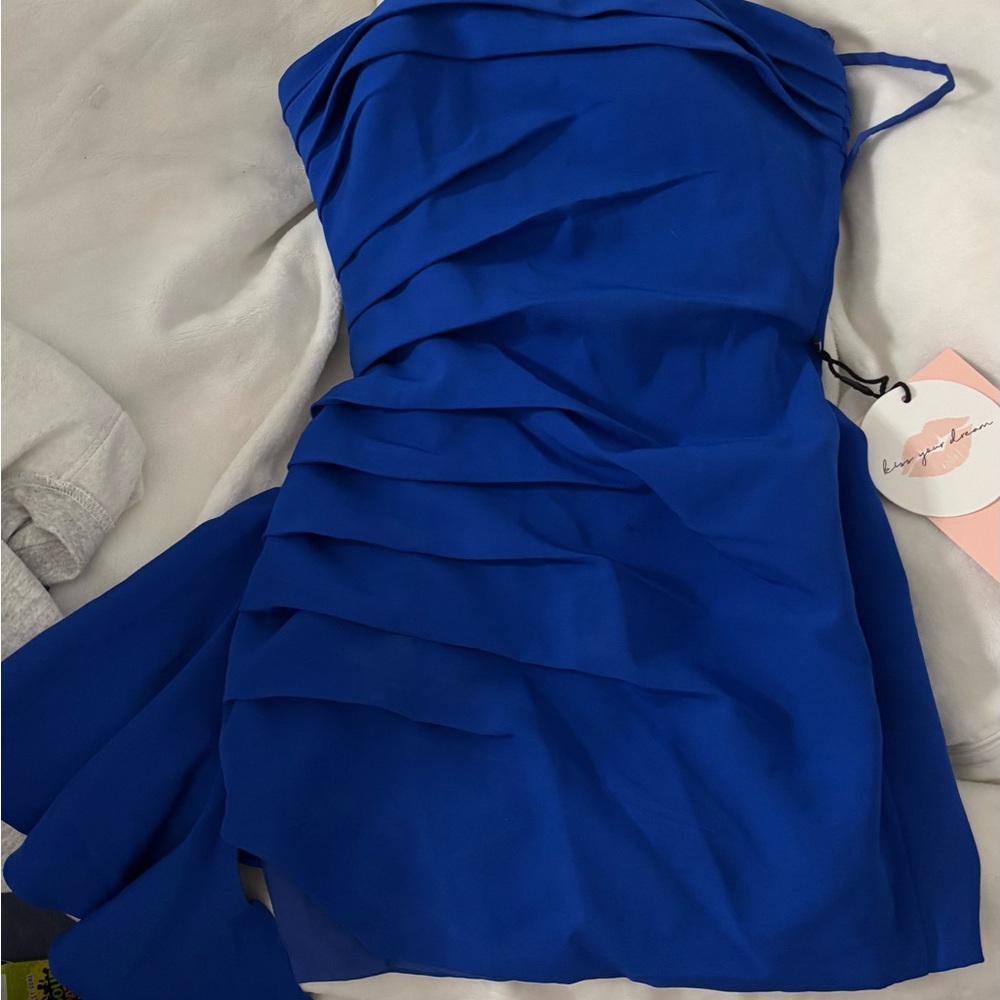 Kissprom- Royal Blue - Strapless Spandex Bodycon Homecoming & Cocktail Dress